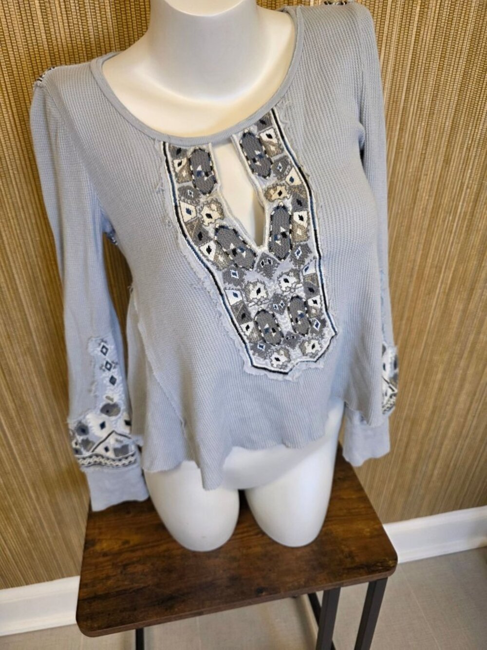 Vintage Free People Tree People Label Boho Blouse 90s Y2K Women's Size S Cotton